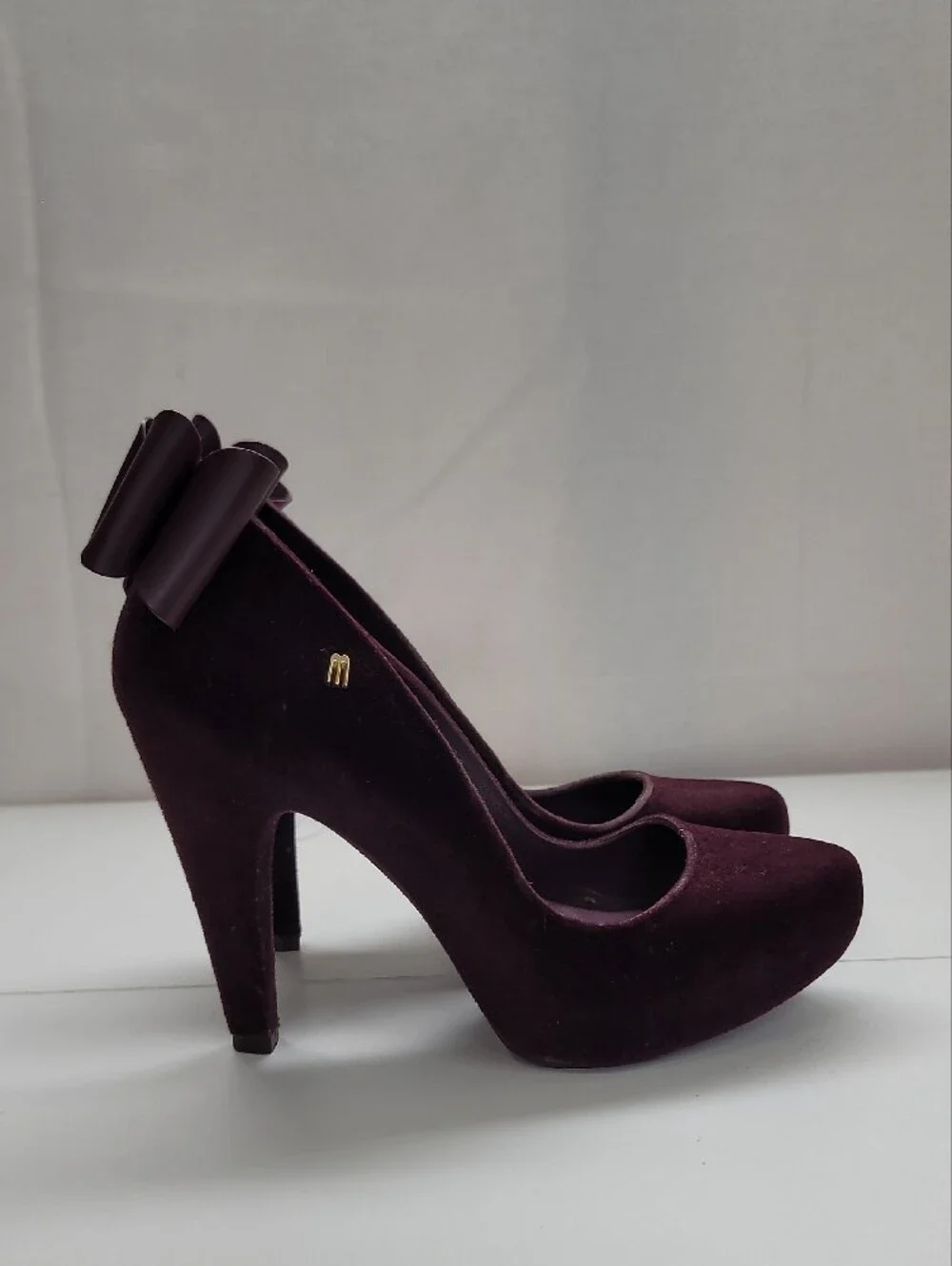 Melissa Incense Flock Bow Heels Size 7